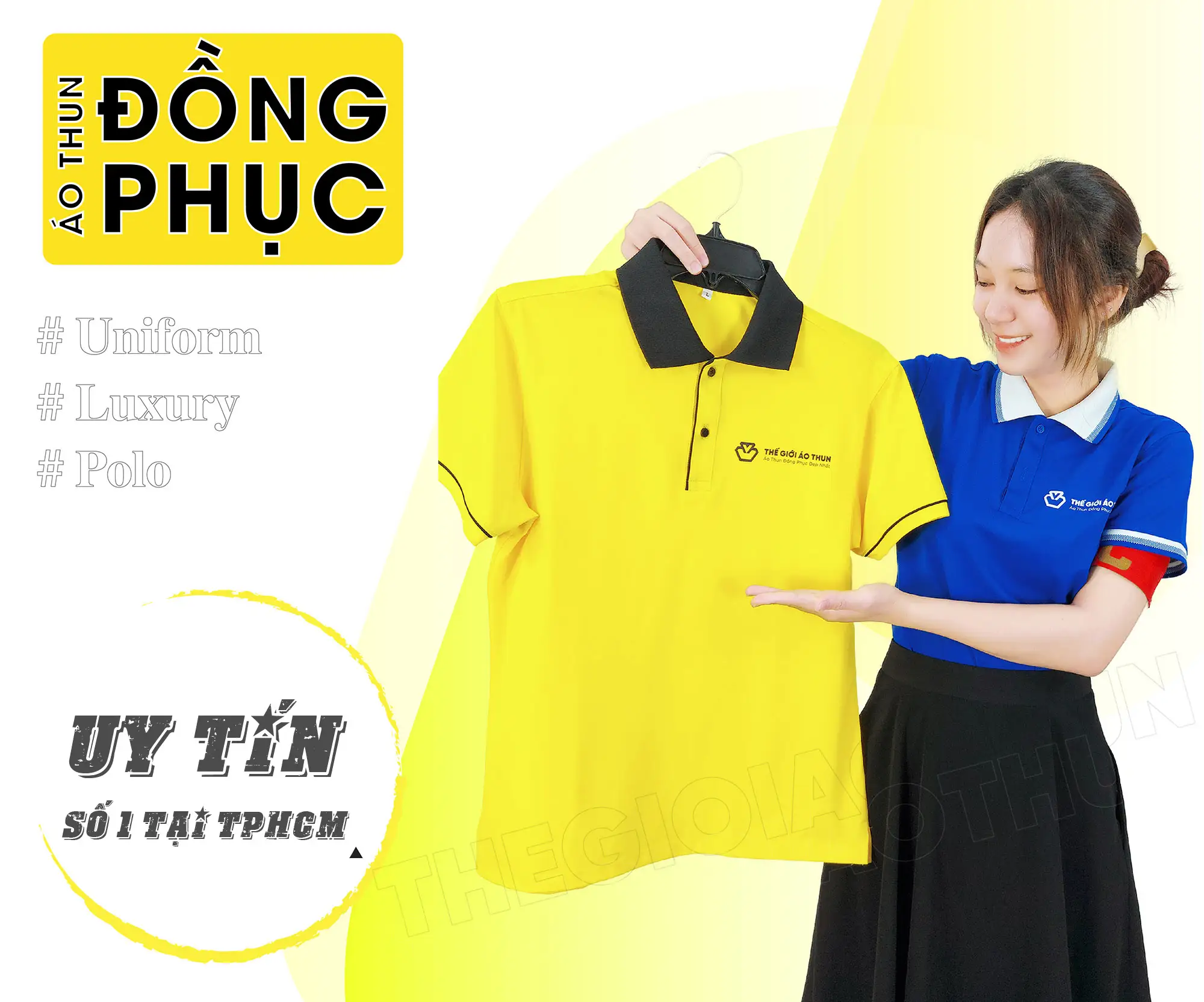 áo thun đồng phục màu vàng